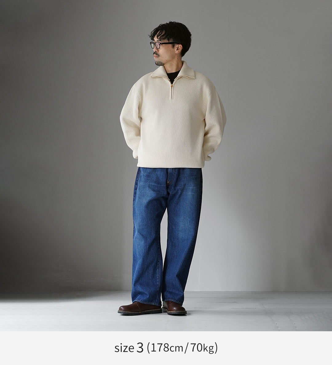 SIN TEÑIR / Punto canalé Punto con media cremallera en algodón orgánico