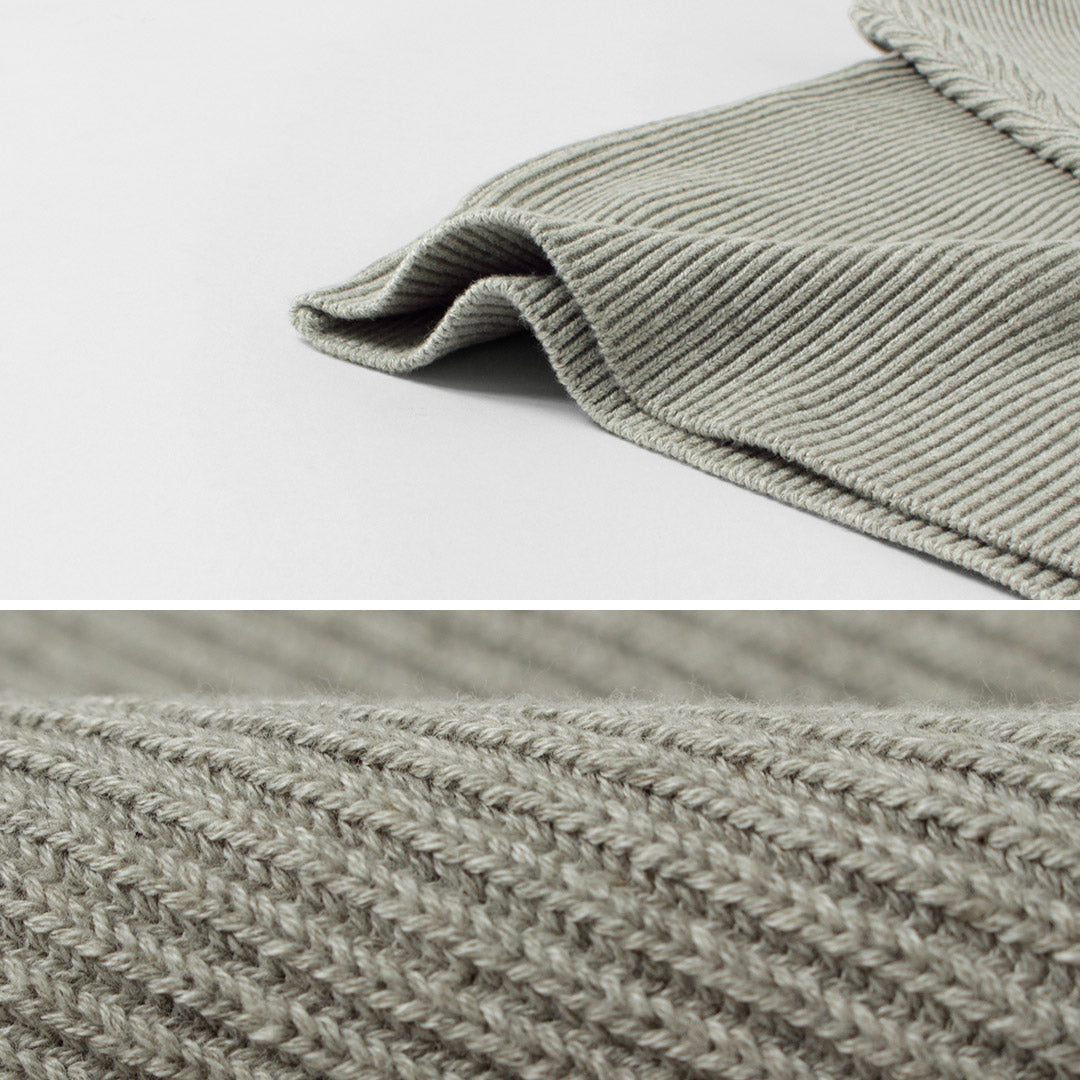 SIN TEÑIR / Punto canalé Punto con media cremallera en algodón orgánico