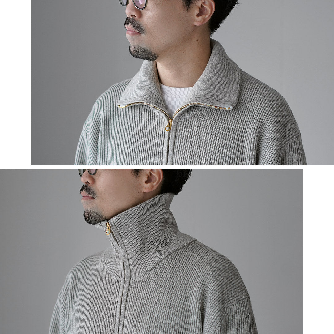 SIN TEÑIR / Punto canalé Punto con media cremallera en algodón orgánico