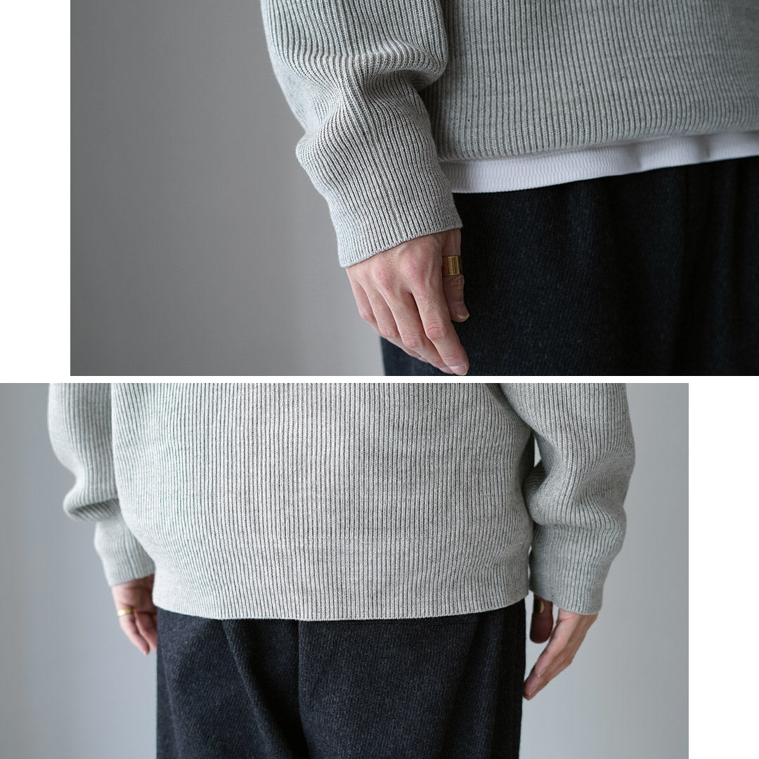 SIN TEÑIR / Punto canalé Punto con media cremallera en algodón orgánico