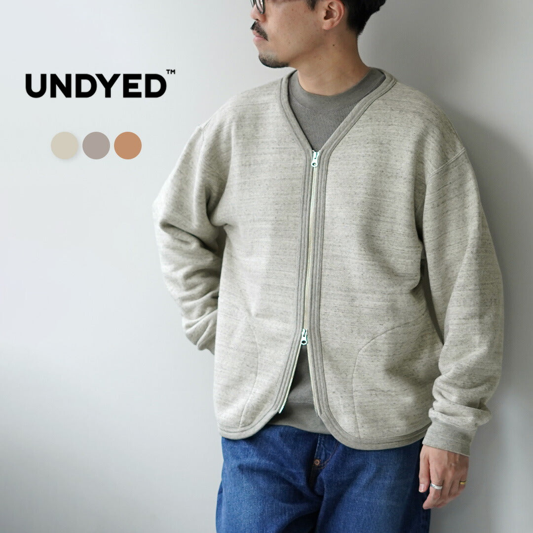 UNDYED / UNDYED 스웨트 지퍼 가디건, 오가닉 코튼
