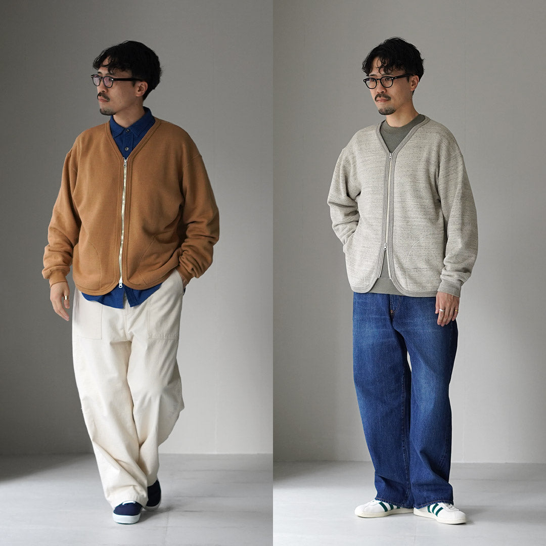 UNDYED / UNDYED 스웨트 지퍼 가디건, 오가닉 코튼