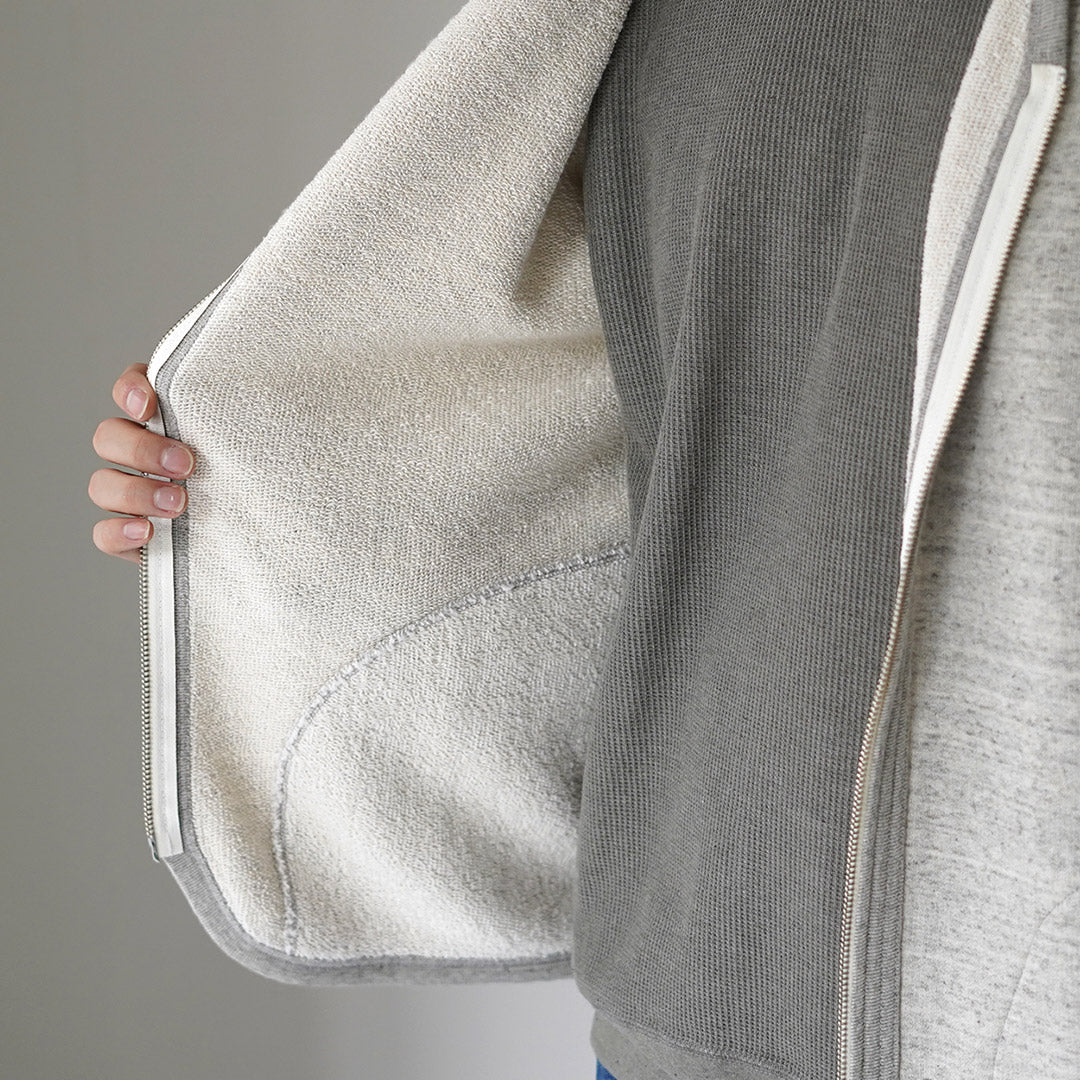 UNDYED / UNDYED 스웨트 지퍼 가디건, 오가닉 코튼