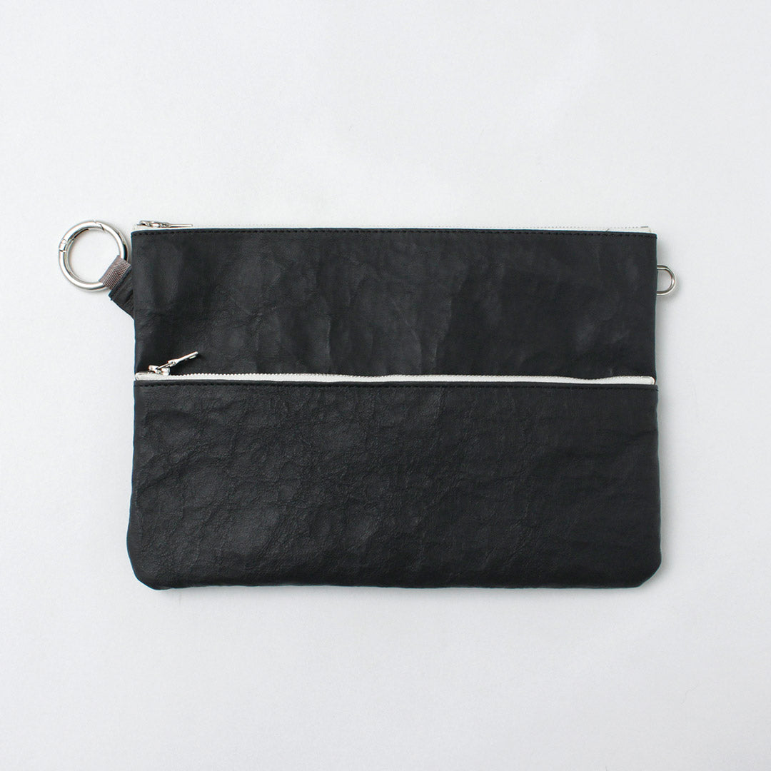 SENTI / Dyneema Leather Double Zip Pouch LL