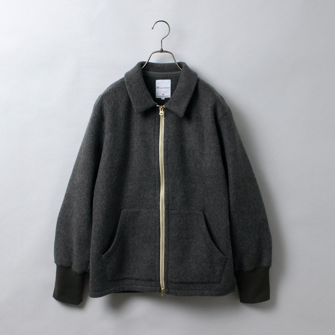 RE MADE IN TOKYO JAPAN / Blouson zippé en laine Melton