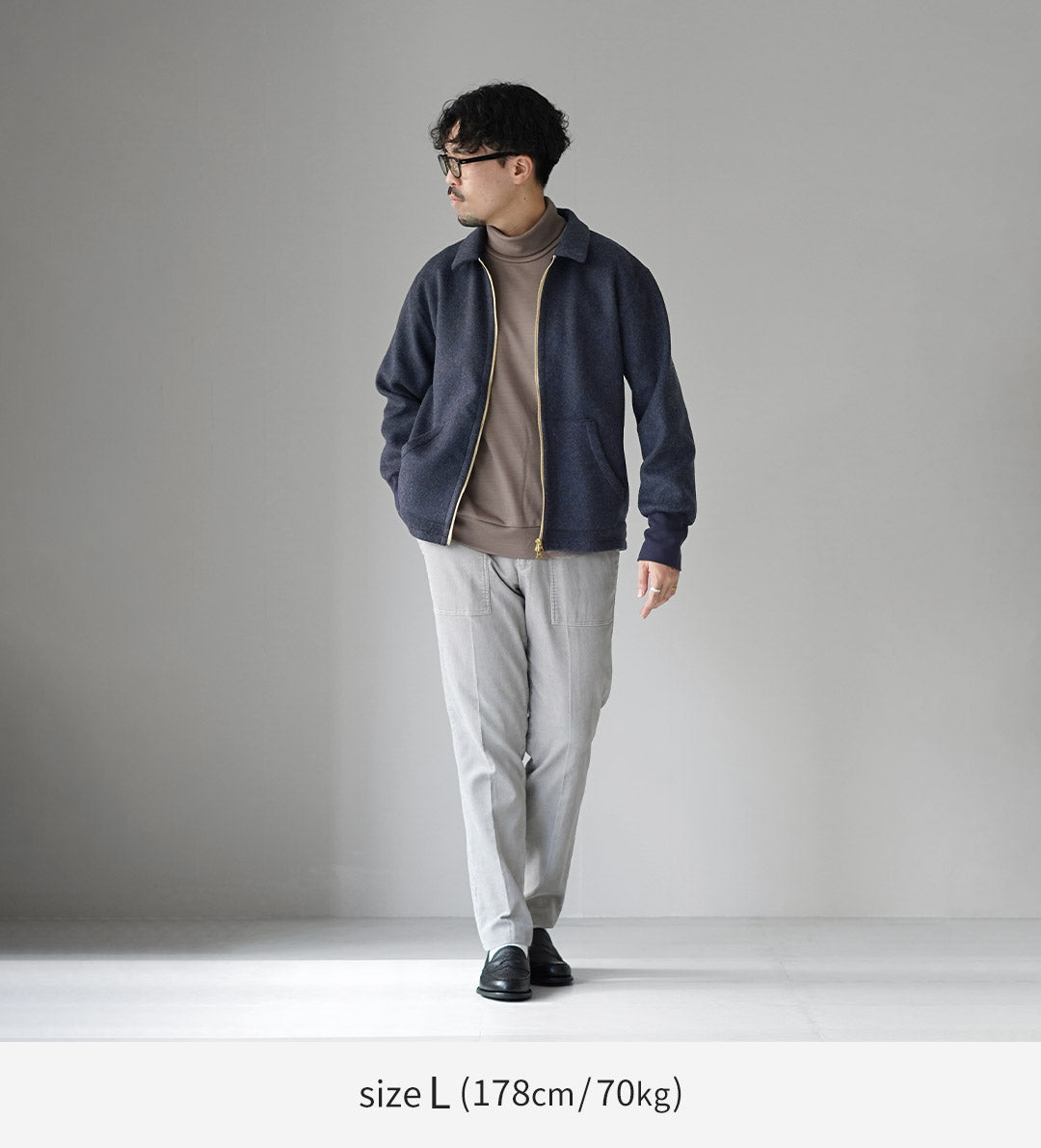 RE MADE IN TOKYO JAPAN / Blouson zippé en laine Melton