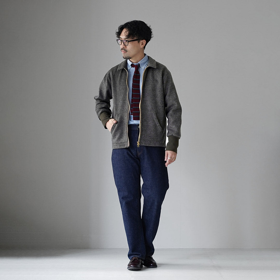 RE MADE IN TOKYO JAPAN / Blouson zippé en laine Melton