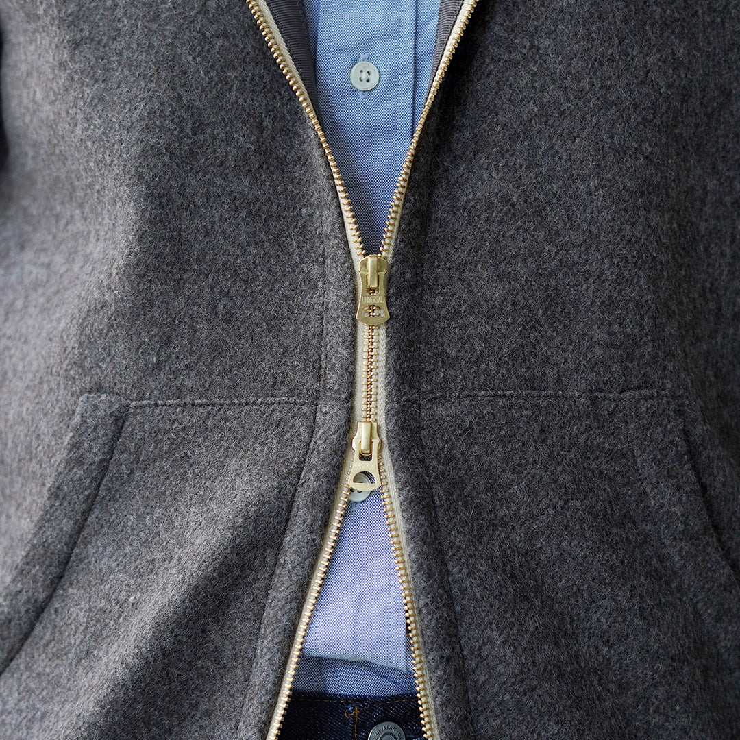 RE MADE IN TOKYO JAPAN / Blouson zippé en laine Melton