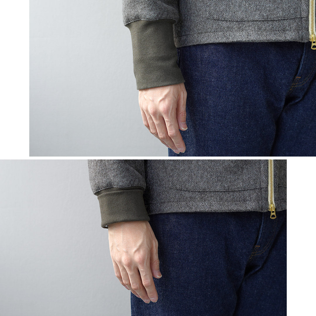 RE MADE IN TOKYO JAPAN / Blouson zippé en laine Melton