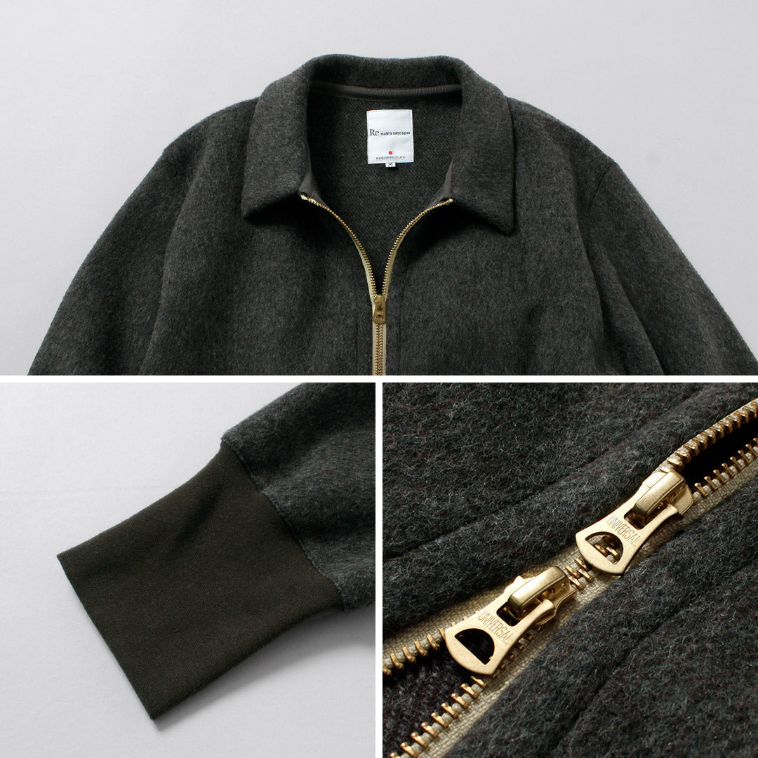 RE MADE IN TOKYO JAPAN / Blouson zippé en laine Melton