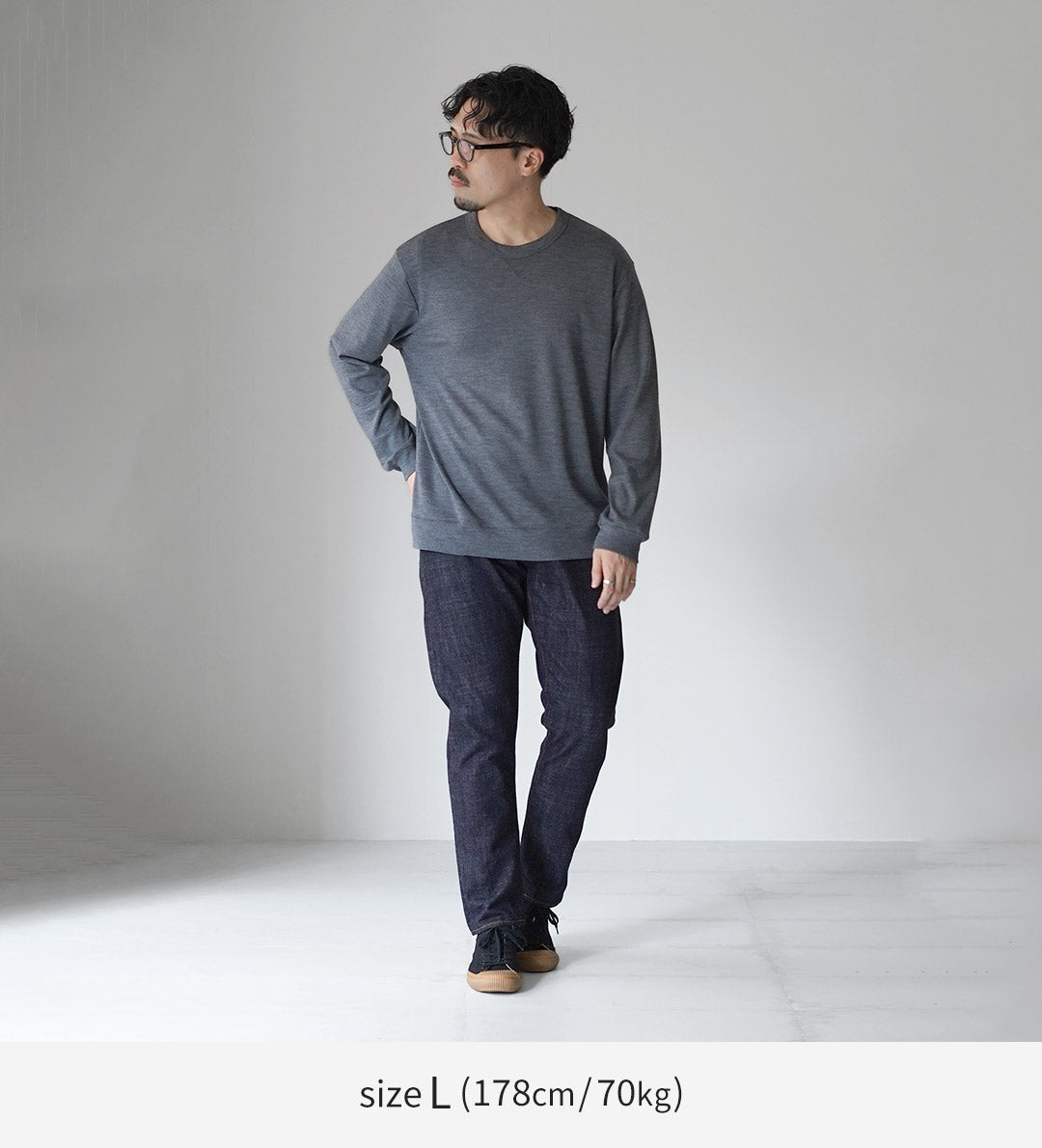 ★RE MADE IN TOKYO JAPAN / 羊毛针织圆领休闲连衣裙