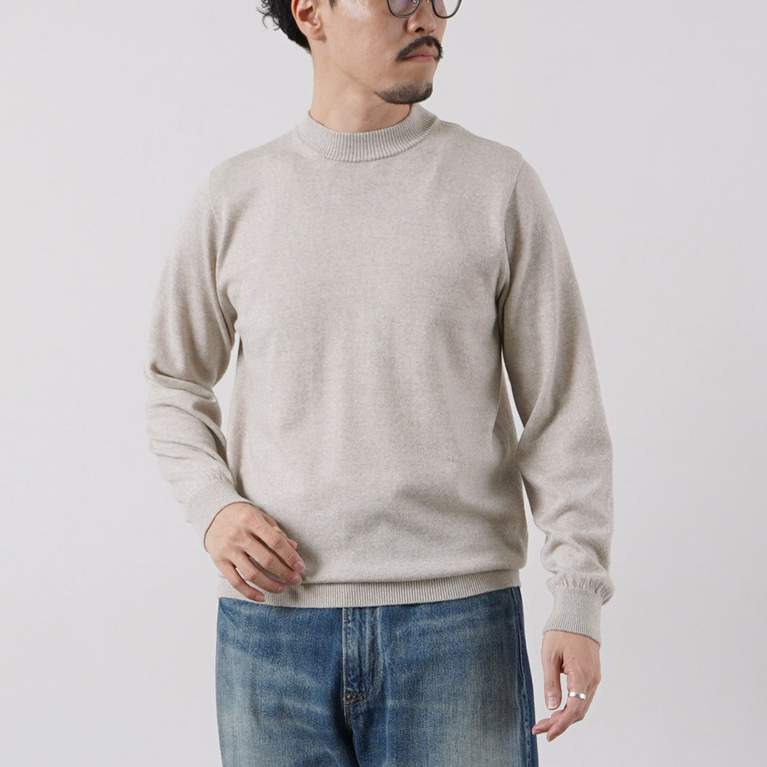 RINASCENTE / 12G Seamless Mock Neck Knit in Italian Cashwool