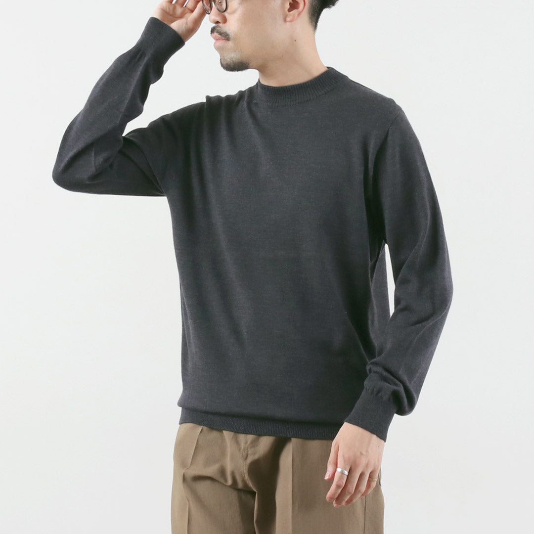RINASCENTE / 12G Seamless Mock Neck Knit in Italian Cashwool