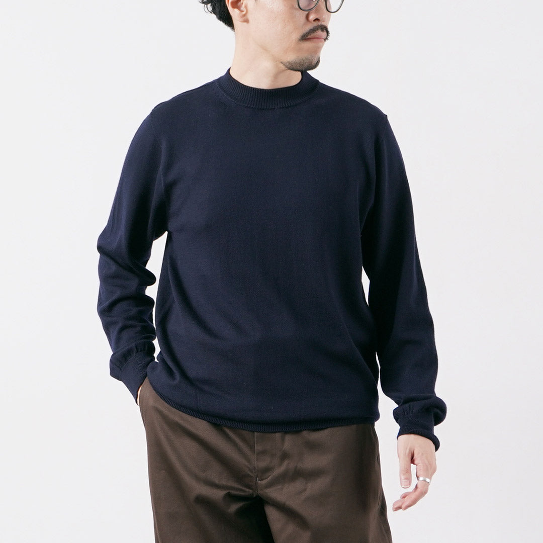 RINASCENTE / 12G Seamless Mock Neck Knit in Italian Cashwool