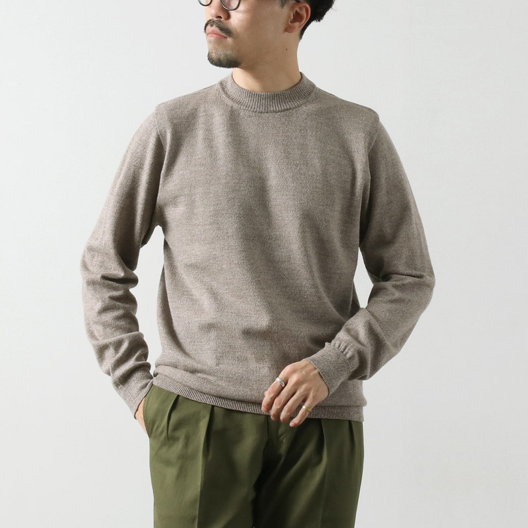RINASCENTE / 12G Italian Cash Wool Mock Neck Knit