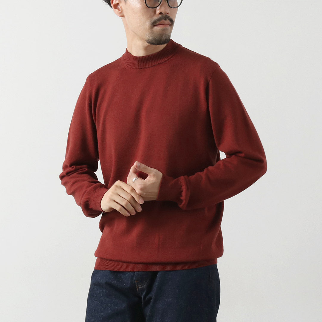 RINASCENTE / 12G Italian Cash Wool Mock Neck Knit