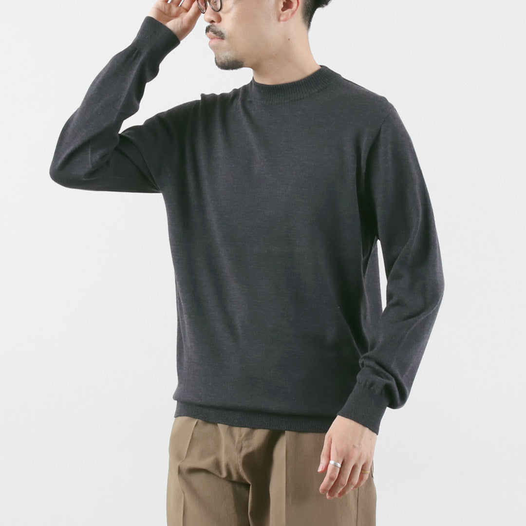RINASCENTE / 12G Italian Cash Wool Mock Neck Knit