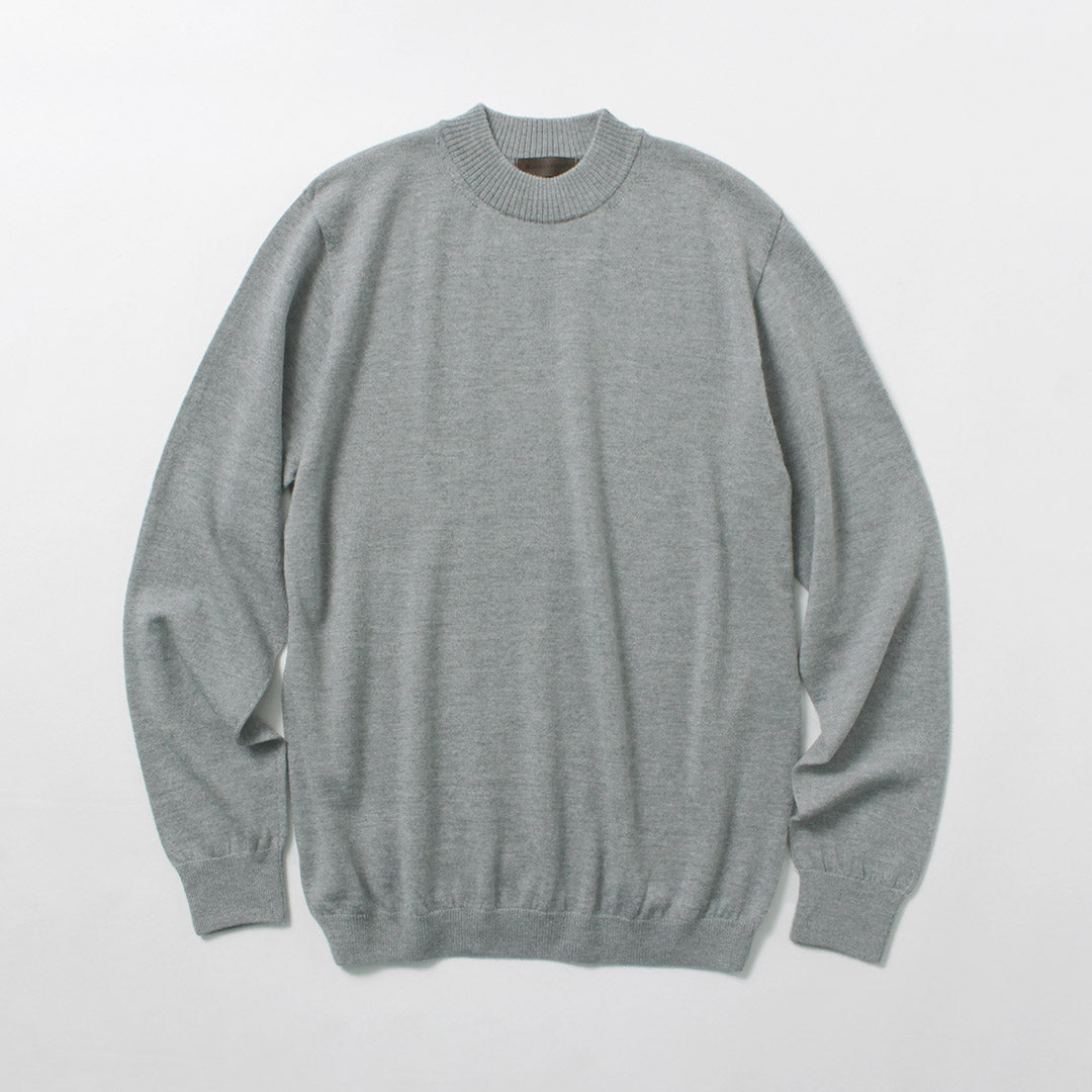 RINASCENTE / 12G Italian Cash Wool Mock Neck Knit