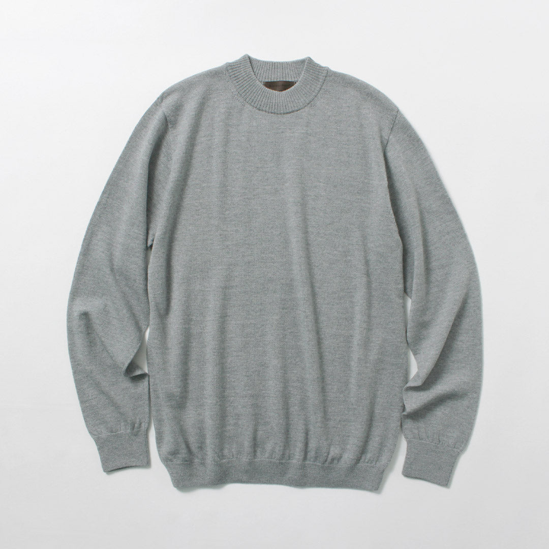 RINASCENTE / 12G Italian Cash Wool Mock Neck Knit