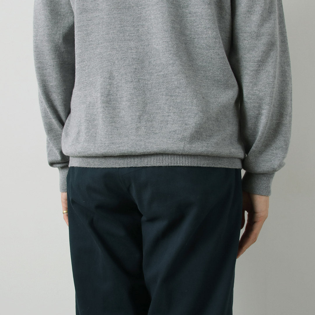 RINASCENTE / 12G Italian Cash Wool Mock Neck Knit