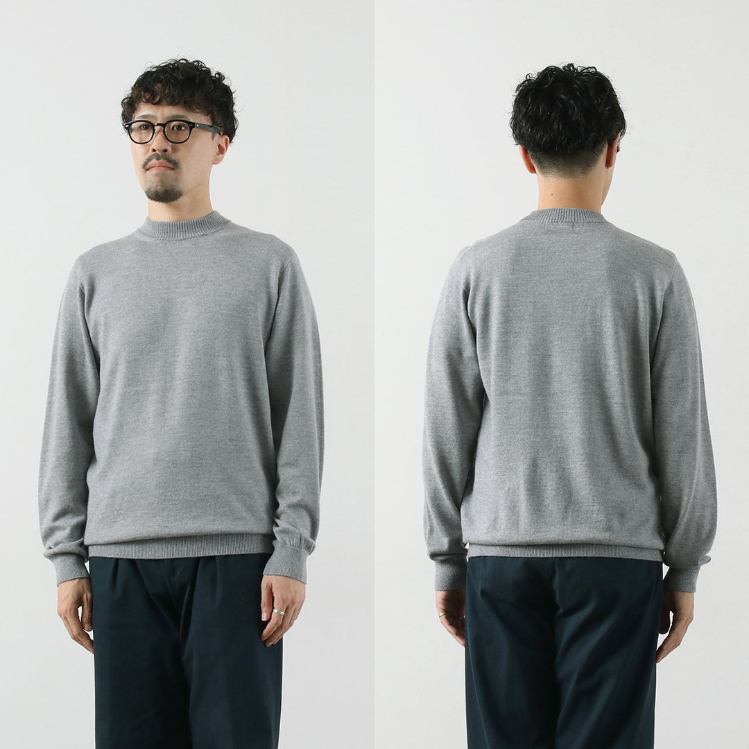 RINASCENTE / 12G Italian Cash Wool Mock Neck Knit