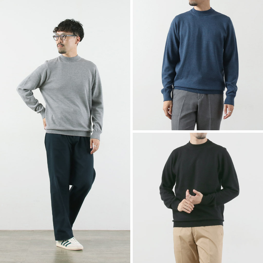 RINASCENTE / 12G Italian Cash Wool Mock Neck Knit