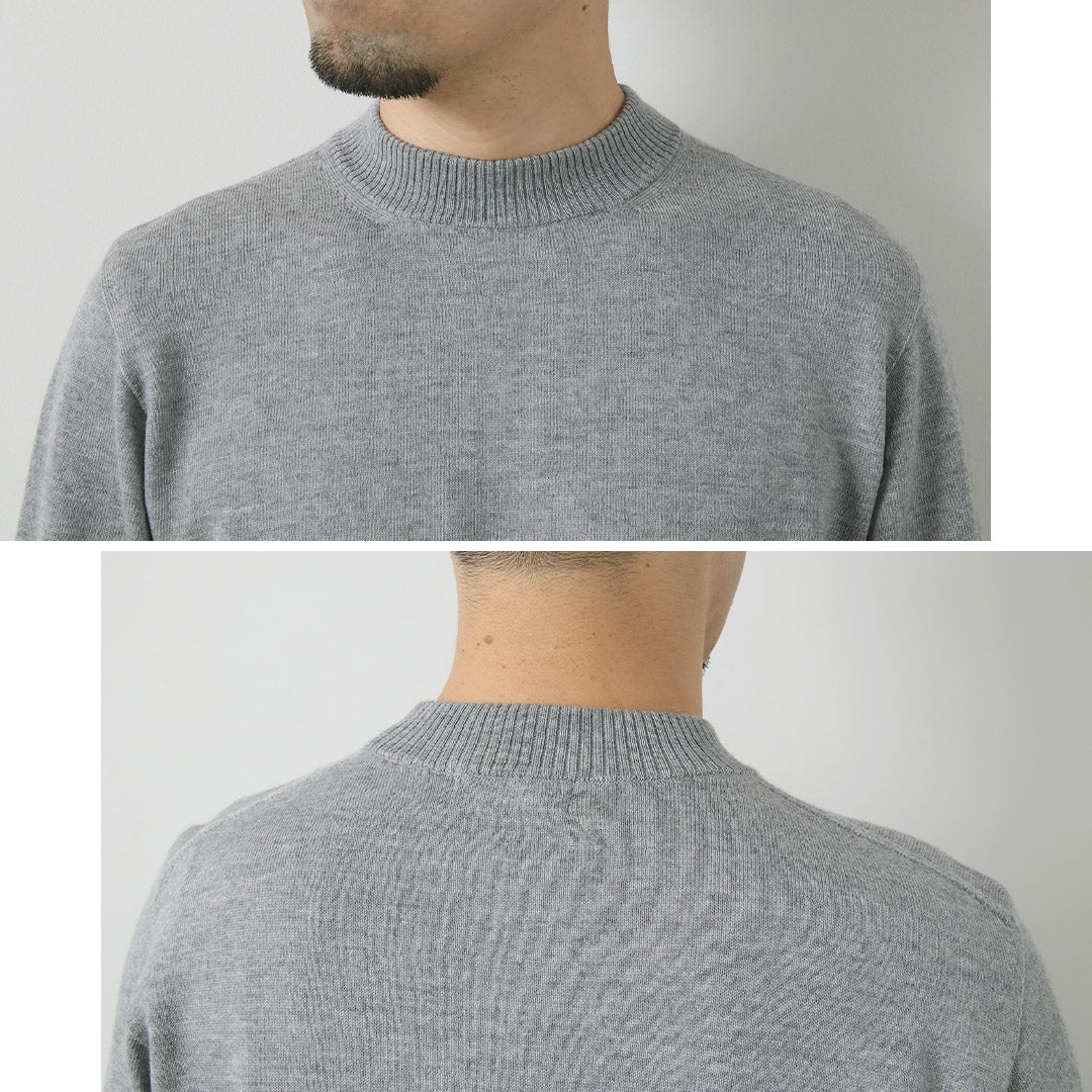 RINASCENTE / 12G Italian Cash Wool Mock Neck Knit