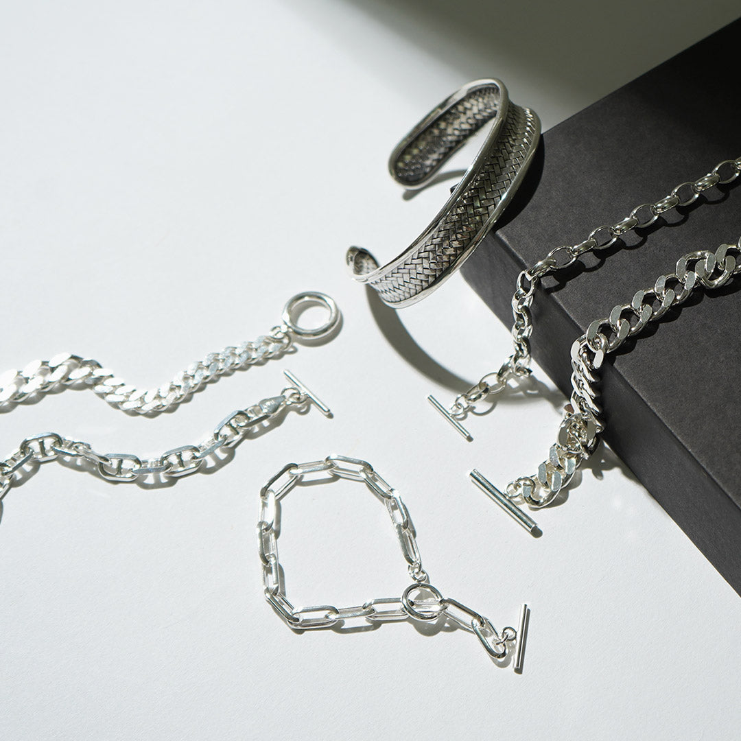 TMW / Sterling Silver Curve Chain Bracelet