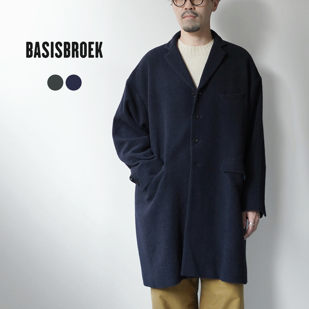 BASISBROEK / BALENN Wool-Nylon Flannel Chester Coat