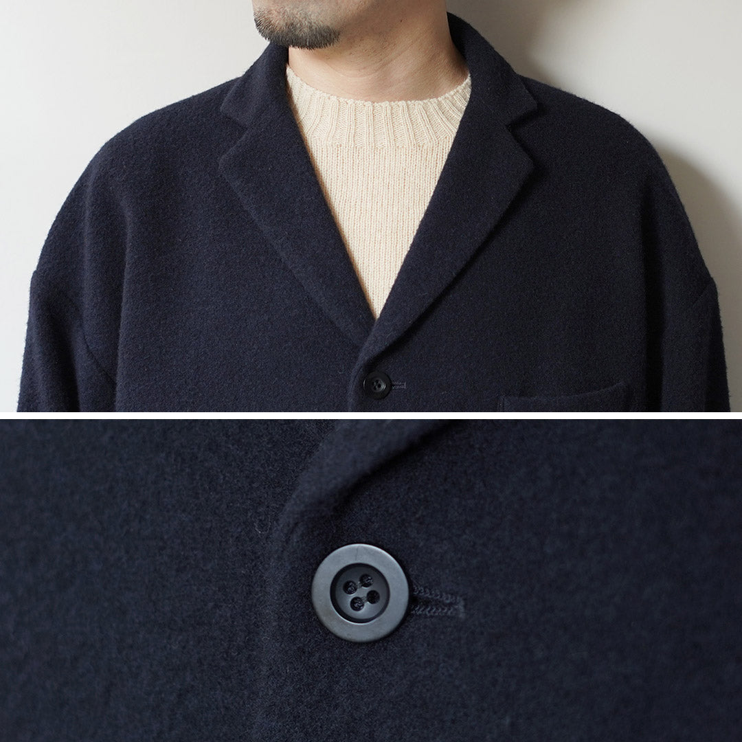 BASISBROEK / BALENN Wool-Nylon Flannel Chester Coat