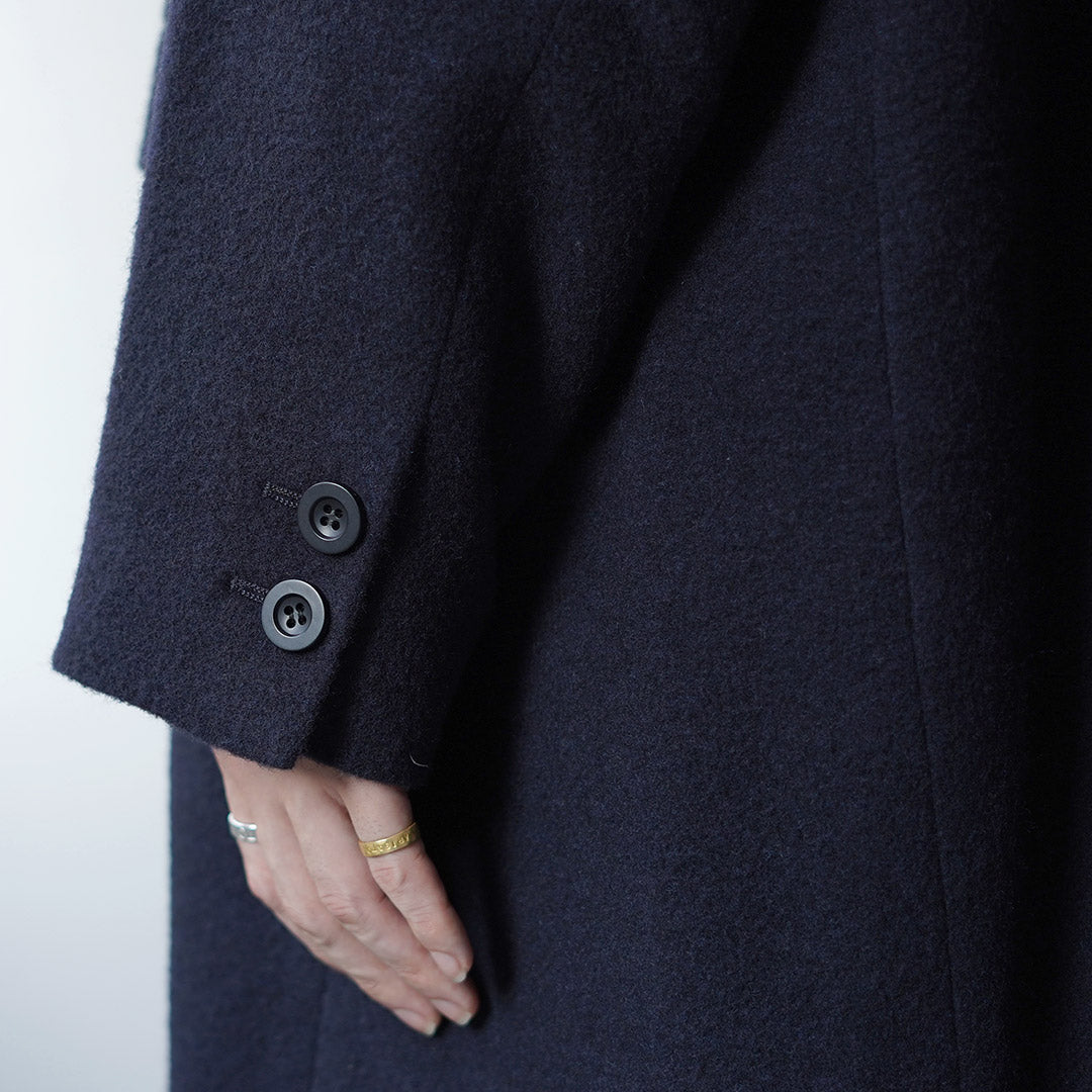 BASISBROEK / BALENN Wool-Nylon Flannel Chester Coat