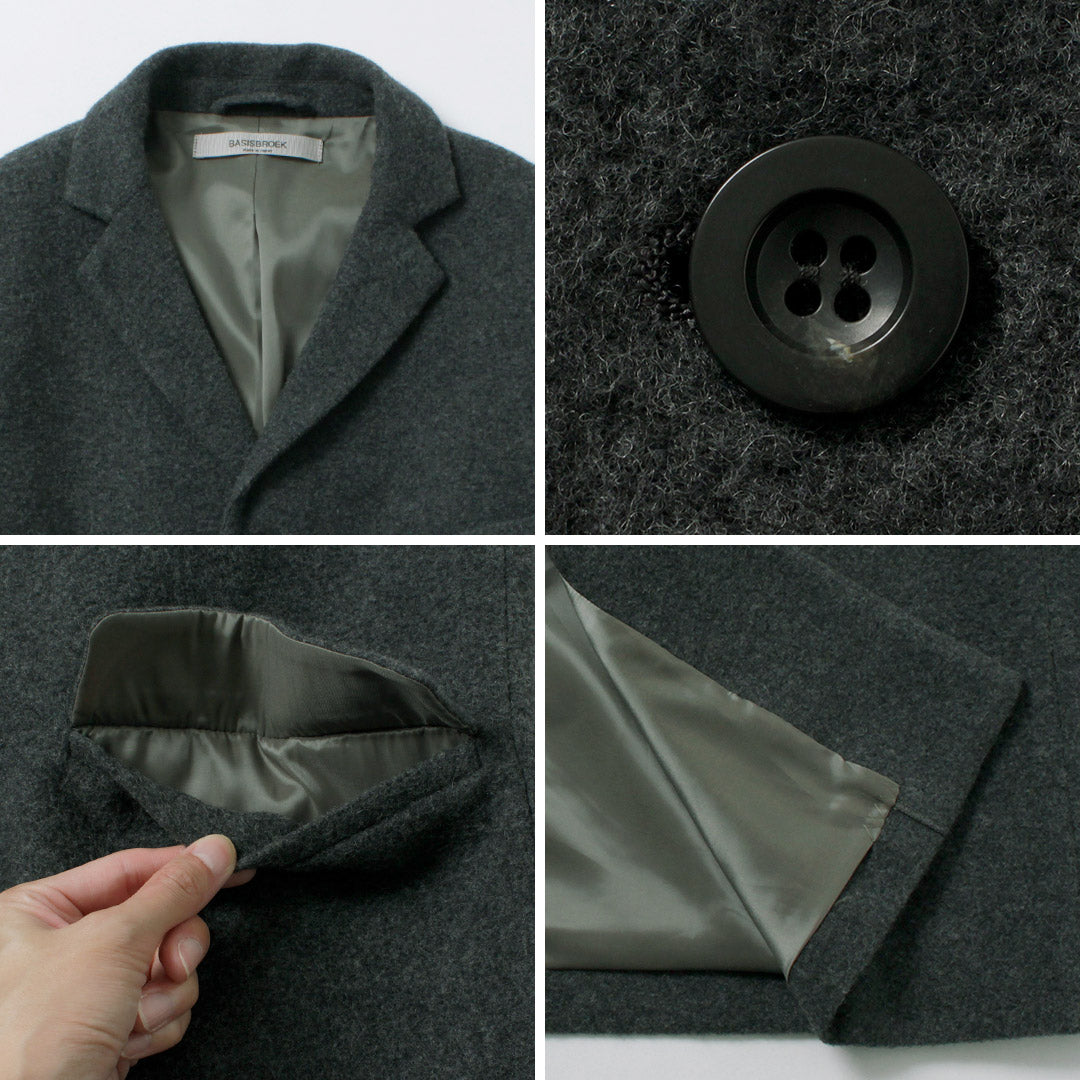 BASISBROEK / BALENN Wool-Nylon Flannel Chester Coat