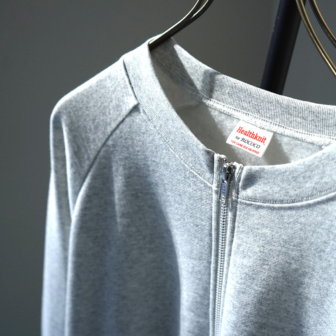 HEALTHKNIT / Classic Sweat Crew Zip Cardigan