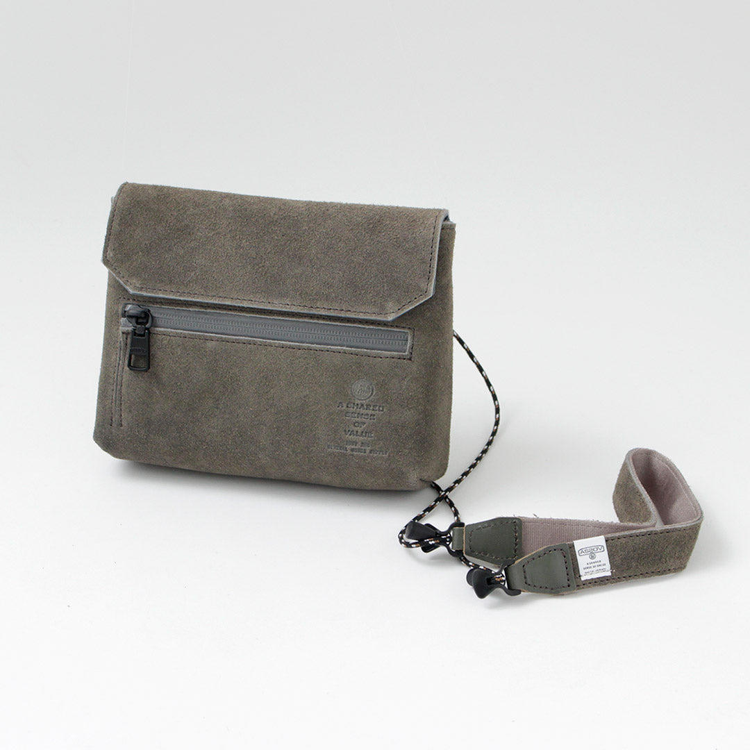 AS2OV / Water-repellent Suede Sacoche Wallet