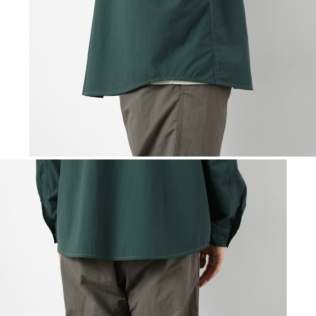AND WANDER / Stretch Rip Band Collar Shirt