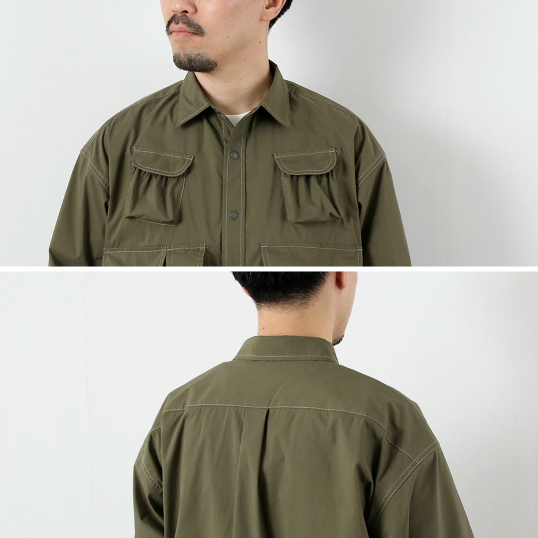 AND WANDER / Multi-Pocket Long Sleeve Shirt
