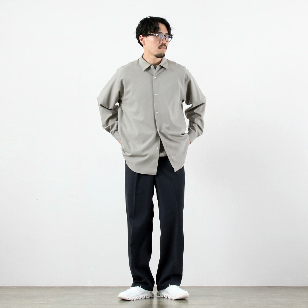 GOLDWIN / Pantalón recto de una sola vuelta en sarga elástica seca reciclada