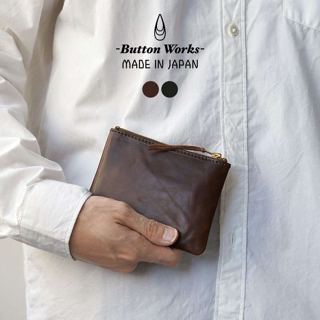 BUTTON WORKS / Portefeuille pochette en cuir Chromexcel