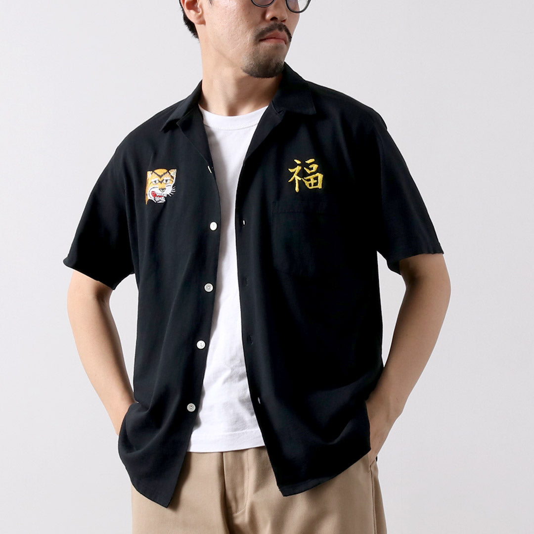 GOOD ON / Torafuku Embroidery Open Collar Shirt
