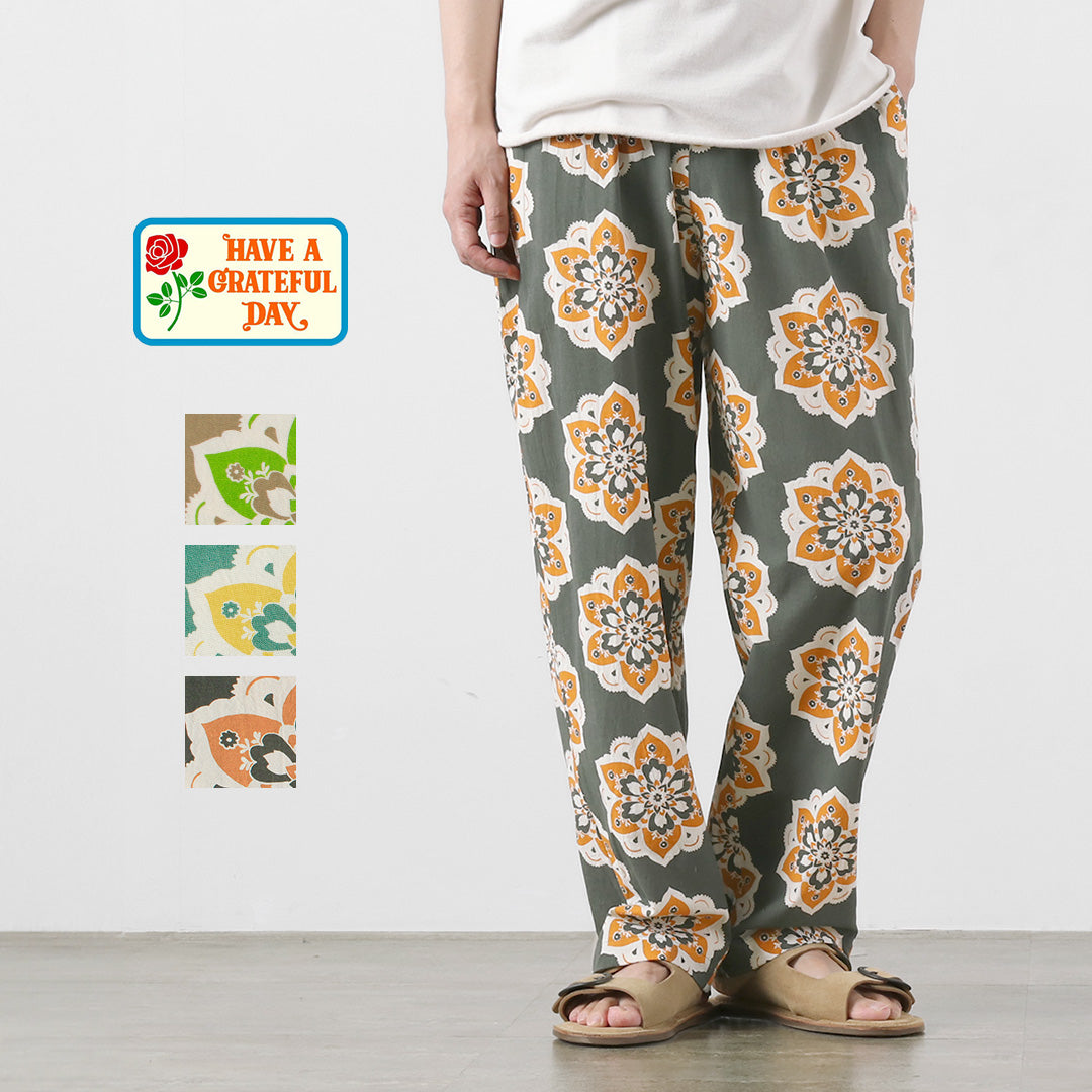 TENGA UN DÍA AGRADECIDO / Pantalón amplio y sencillo con estampado de diseño redondo