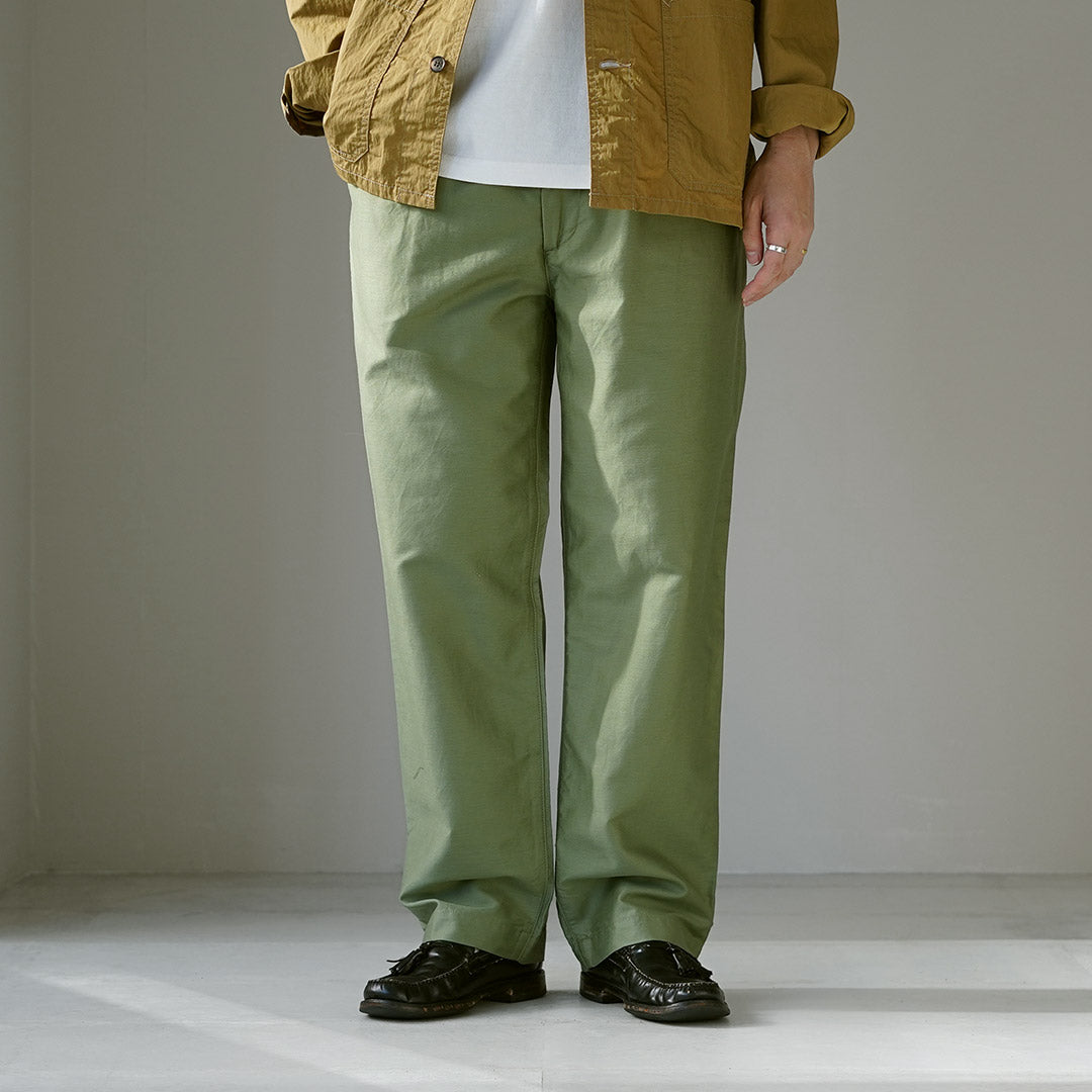 FOB FACTORY / 特殊訂單棉麻斜紋皮休閒褲