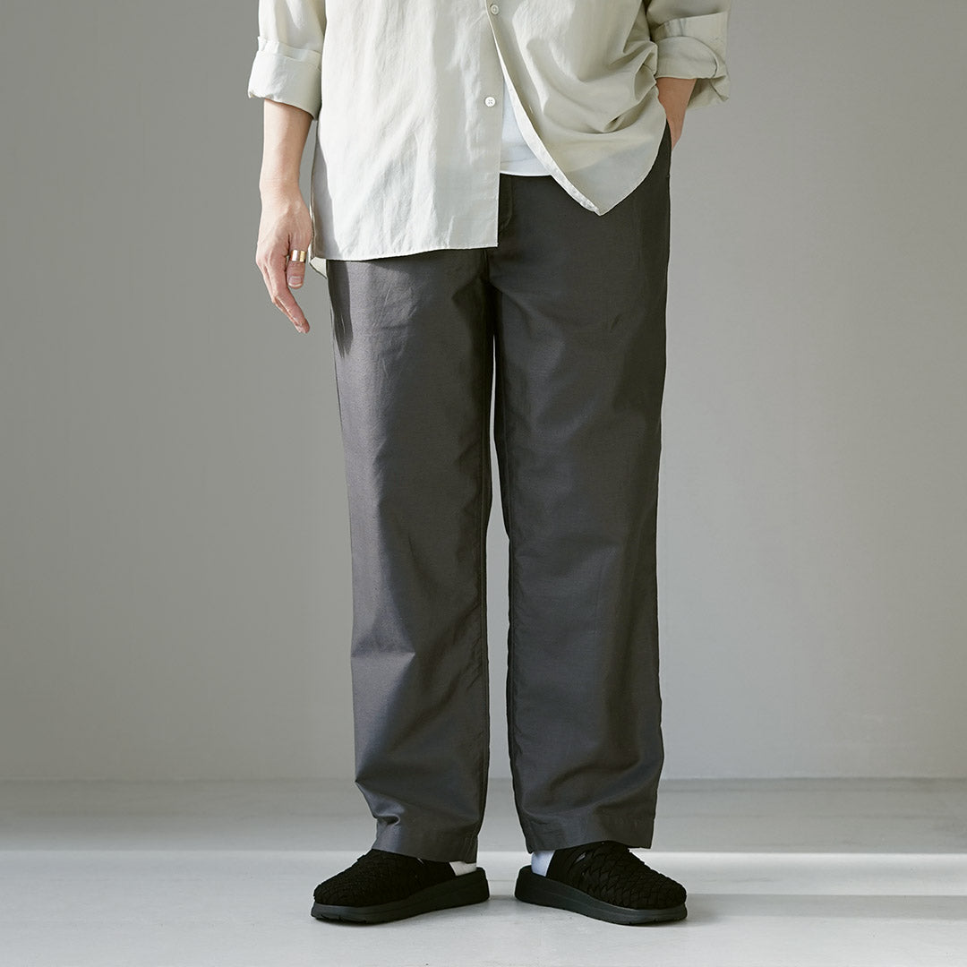 FOB FACTORY / 特殊訂單棉麻斜紋皮休閒褲