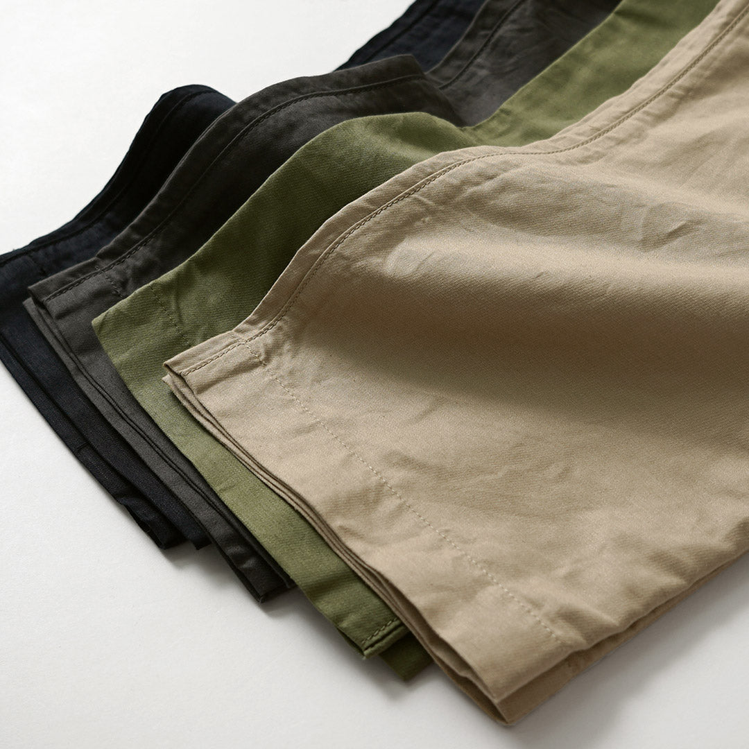 FOB FACTORY / 特殊訂單棉麻斜紋皮休閒褲