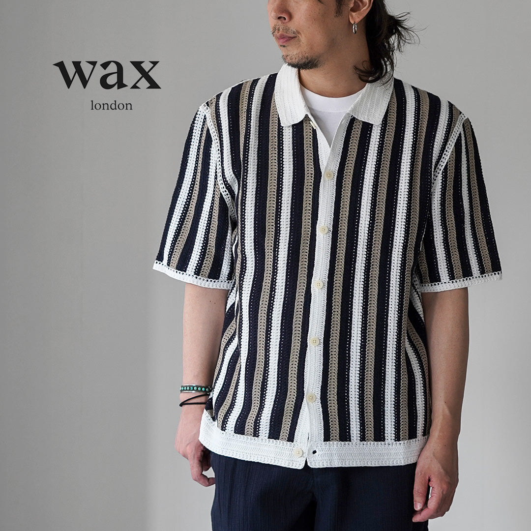 WAX LONDON / Porto Polo Shirt - Stripe Crochet