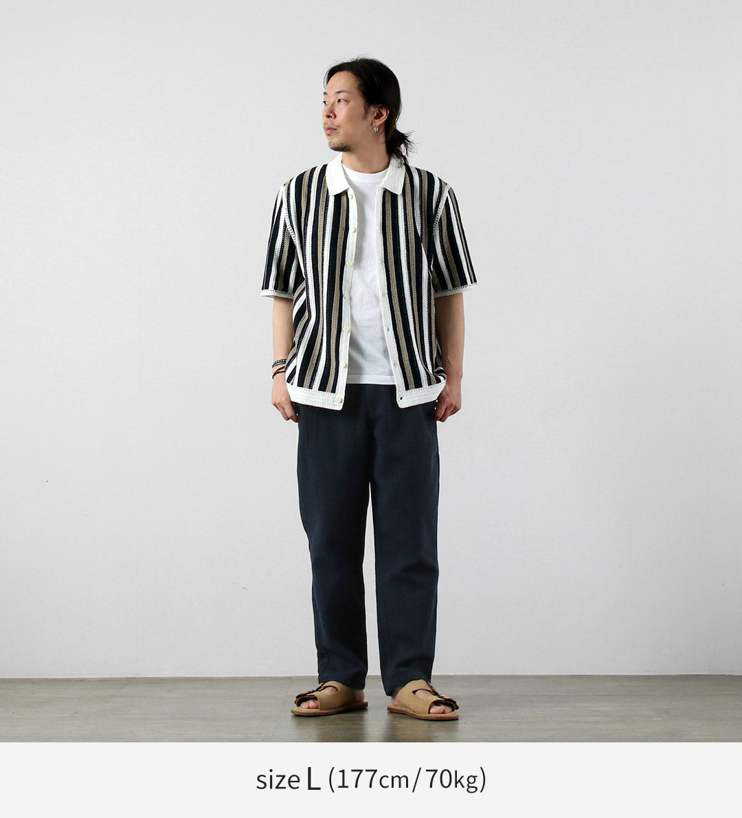 WAX LONDON / Porto Polo Shirt - Stripe Crochet