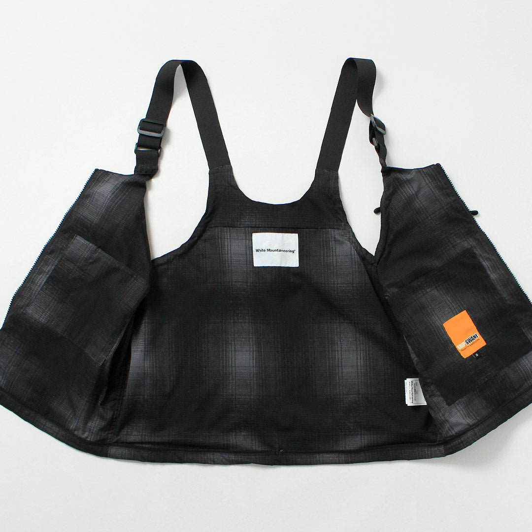 WHITE MOUNTAINEERING / 그립스와니 콜라보레이션 옴브레 체크 2-Way 기어 팩 조끼 4.0 숄더백