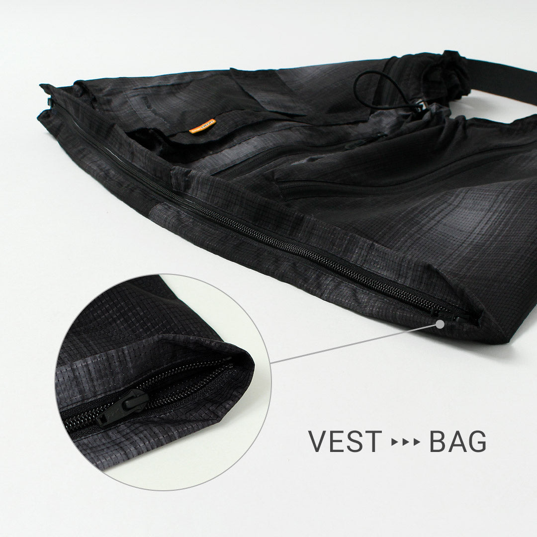 WHITE MOUNTAINEERING / 그립스와니 콜라보레이션 옴브레 체크 2-Way 기어 팩 조끼 4.0 숄더백