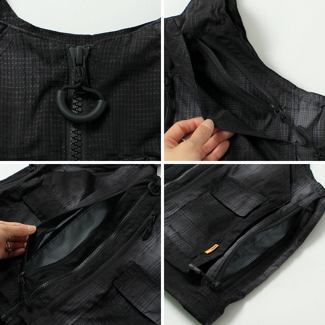 WHITE MOUNTAINEERING / 그립스와니 콜라보레이션 옴브레 체크 2-Way 기어 팩 조끼 4.0 숄더백