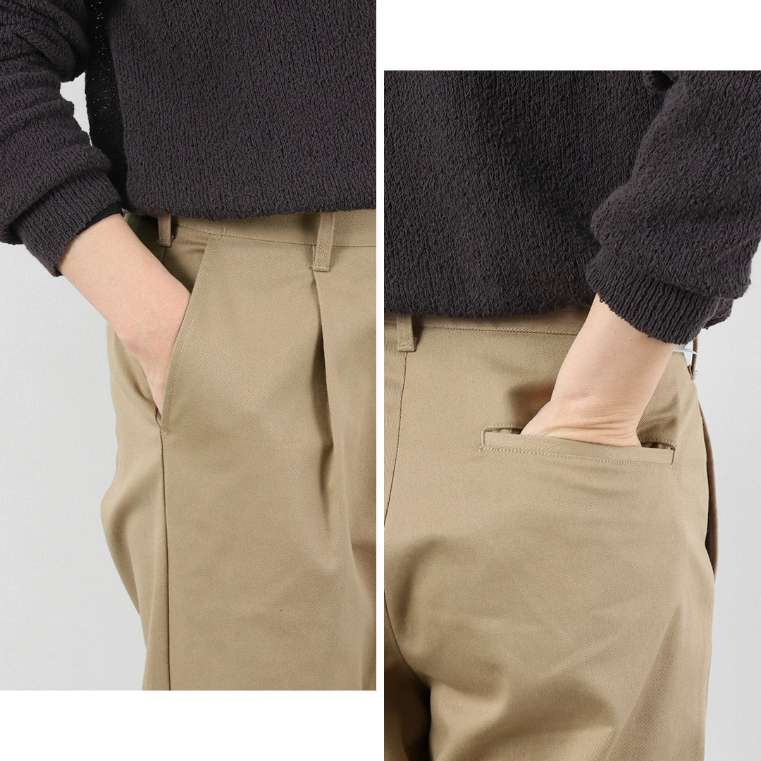 通用背帶褲 / Heritage T/C 寬鬆 1 折褲 Bio-Wash Stone Carver 斜紋棉布褲