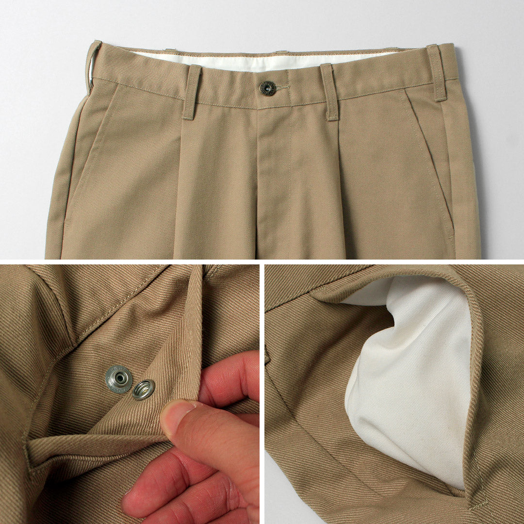 通用背帶褲 / Heritage T/C 寬鬆 1 折褲 Bio-Wash Stone Carver 斜紋棉布褲